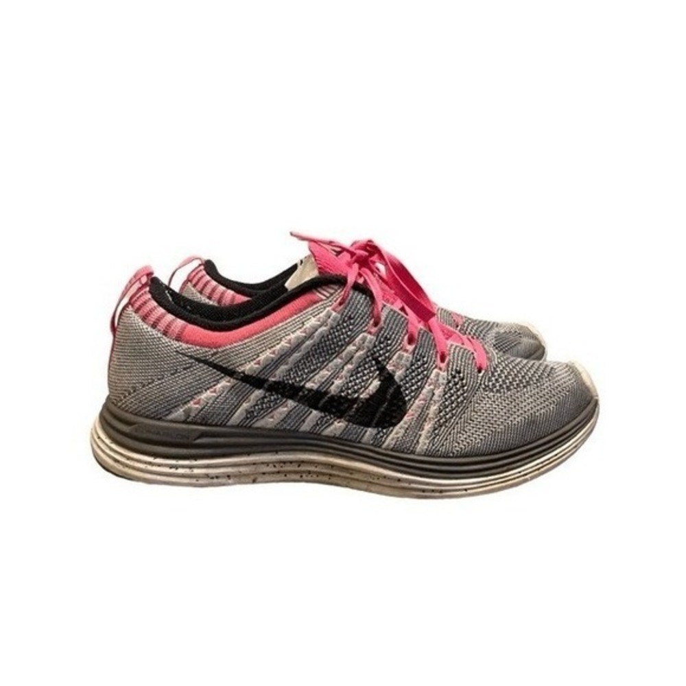 Nike Free Flyknit One Running Shoes Sneakers Grey Pink Athletic Mesh Upper 8